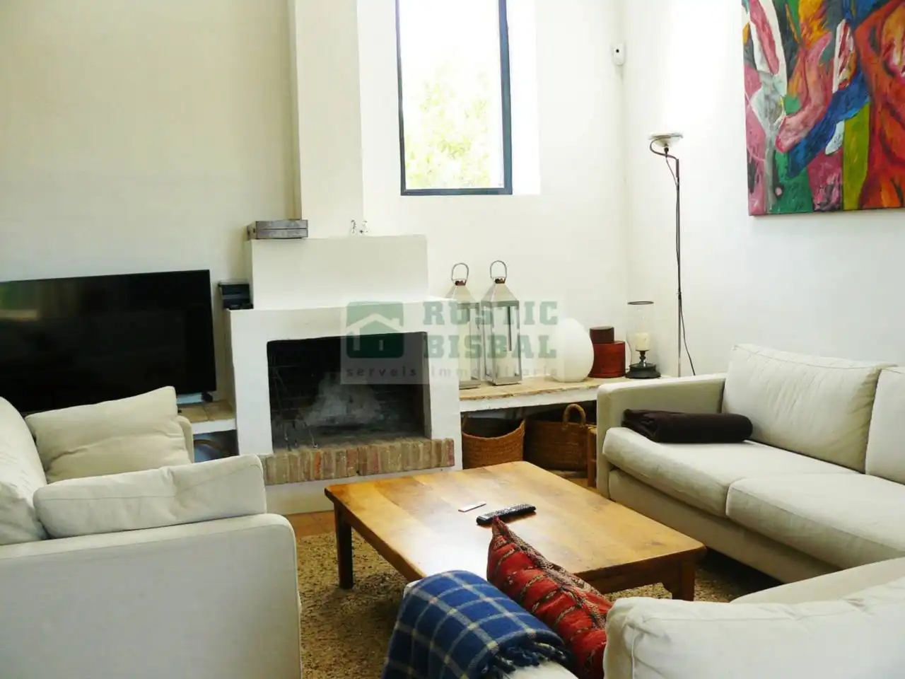 Sala de estar de Finca rústica de alquiler en Madremanya con Calefacción, Jardín privado y Terraza