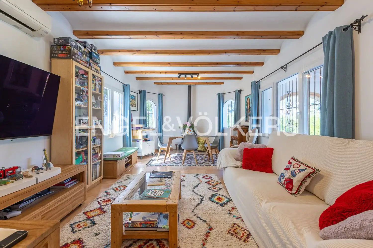 Sala d'estar de Finca rústica en venda en Jávea / Xàbia amb Aire condicionat, Calefacció i Jardí privat