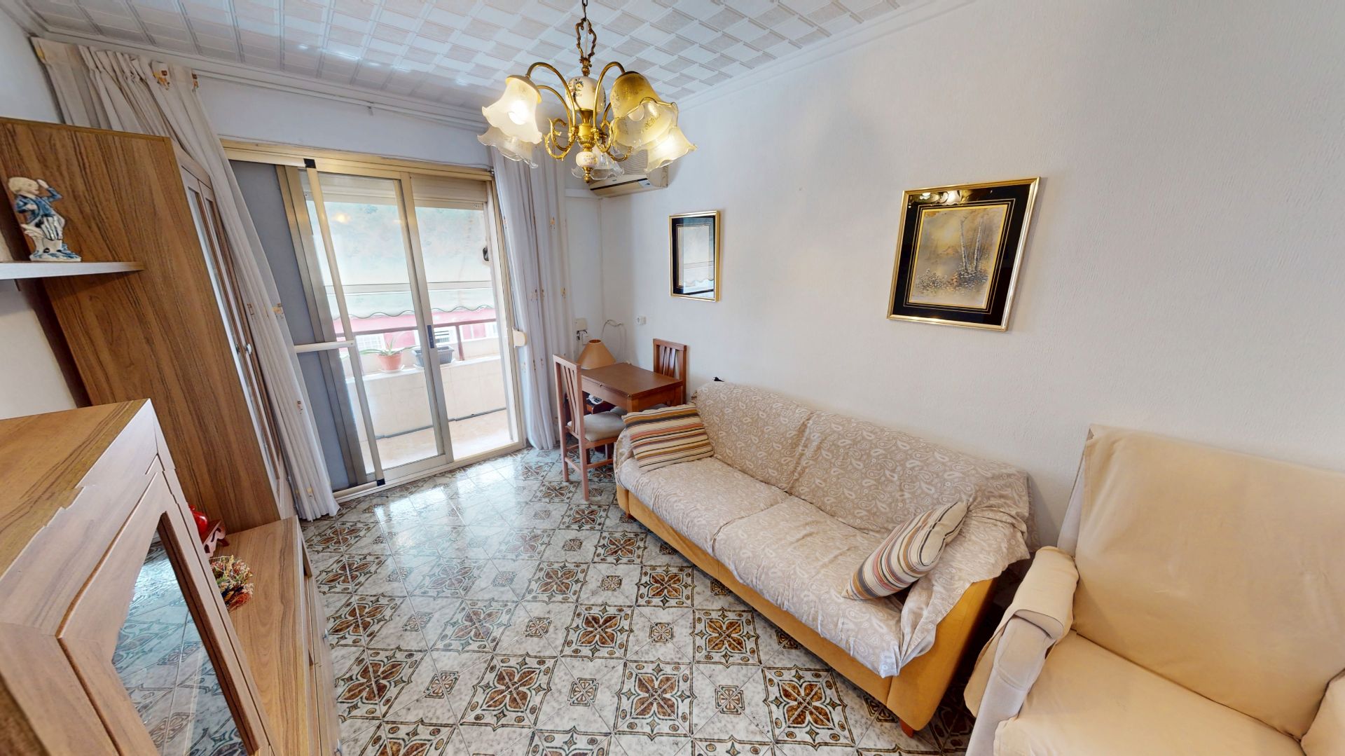 Living room of Flat for sale in Alicante / Alacant  with Air Conditioner, Furnished and Balcony