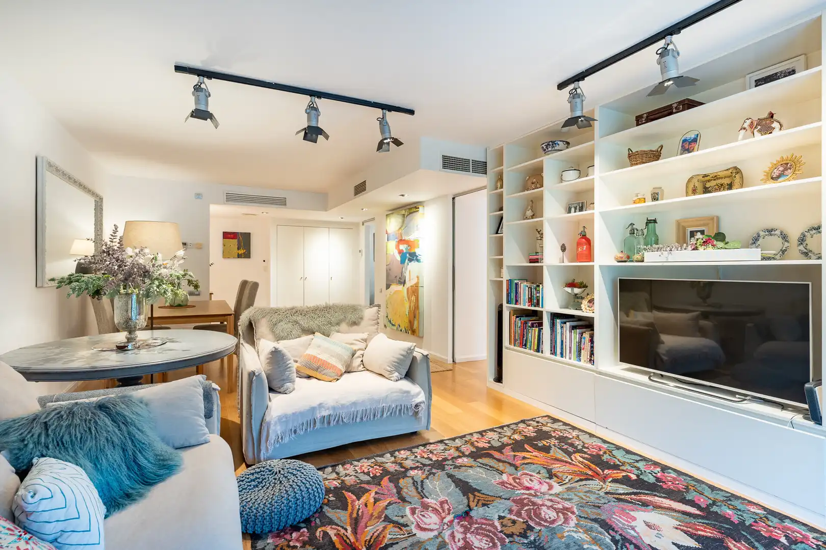Sala d'estar de Apartament en venda en  Palma de Mallorca amb Aire condicionat, Terrassa i Piscina comunitària