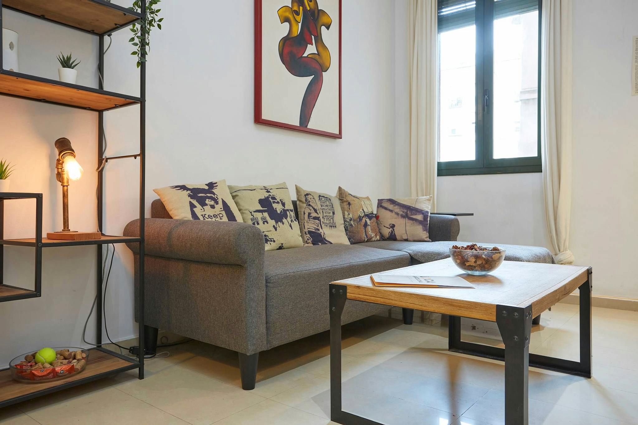 Living room of Flat to rent in  Barcelona Capital  with Air Conditioner, Furnished and Washing machine