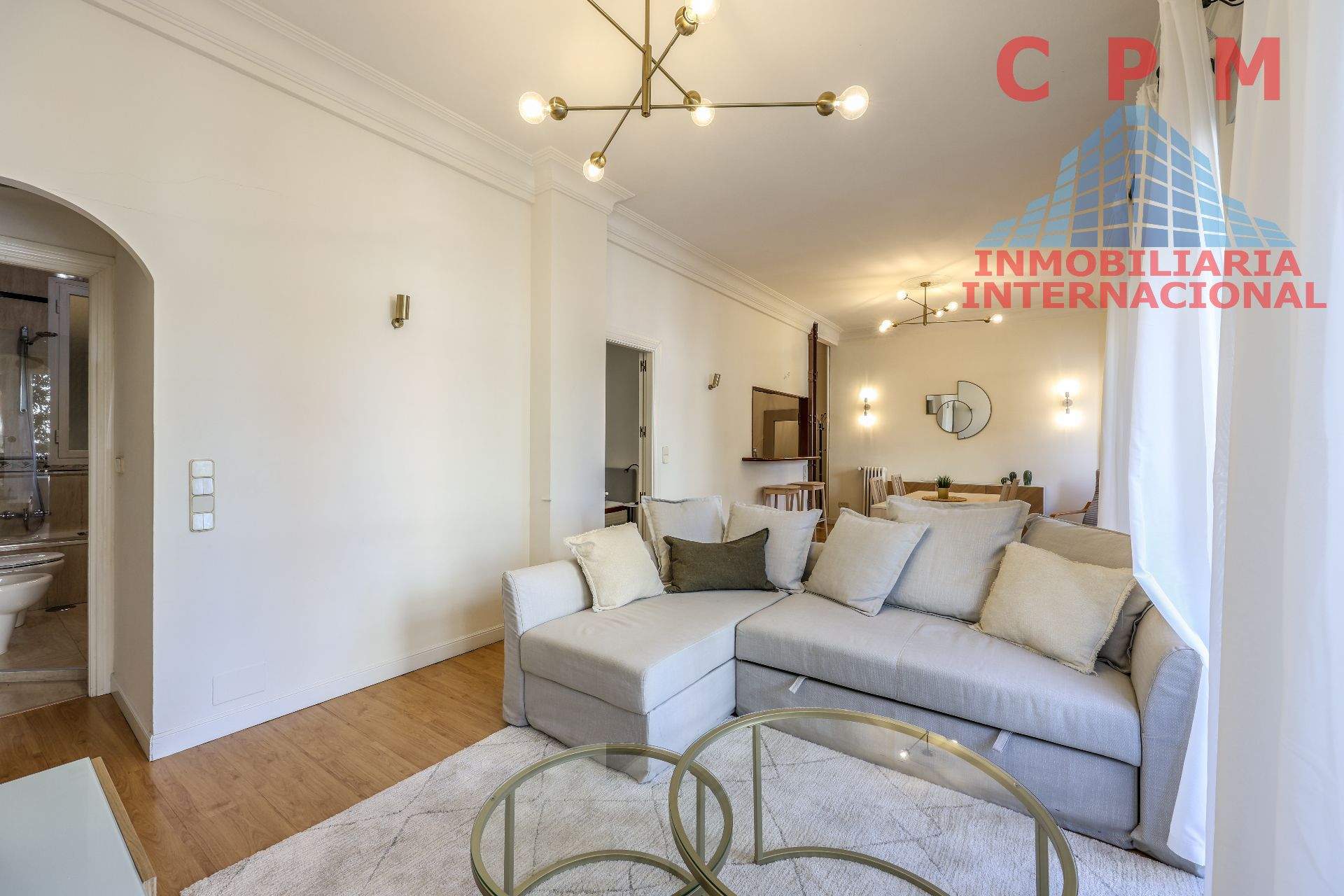 Living room of Flat to rent in  Madrid Capital  with Air Conditioner, Heating and Furnished