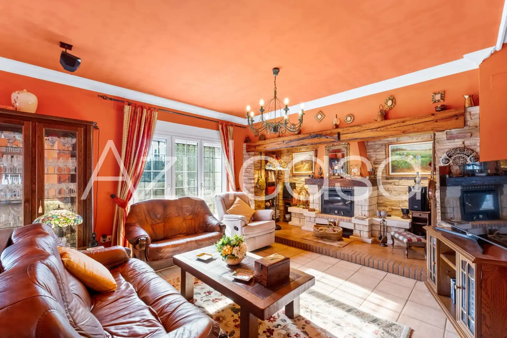 Sala d'estar de Casa o xalet en venda en Alicante / Alacant amb Aire condicionat, Jardí privat i Terrassa