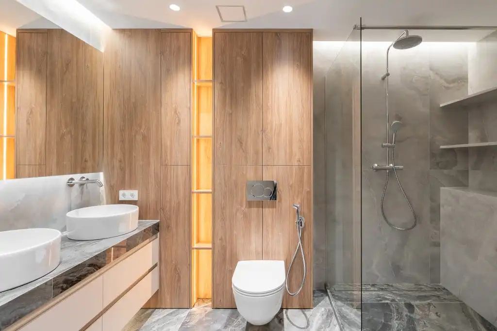 Badezimmer von Wohnungen zum Verkauf in Barcelona mit Klimaanlage, Heizung und Parkett