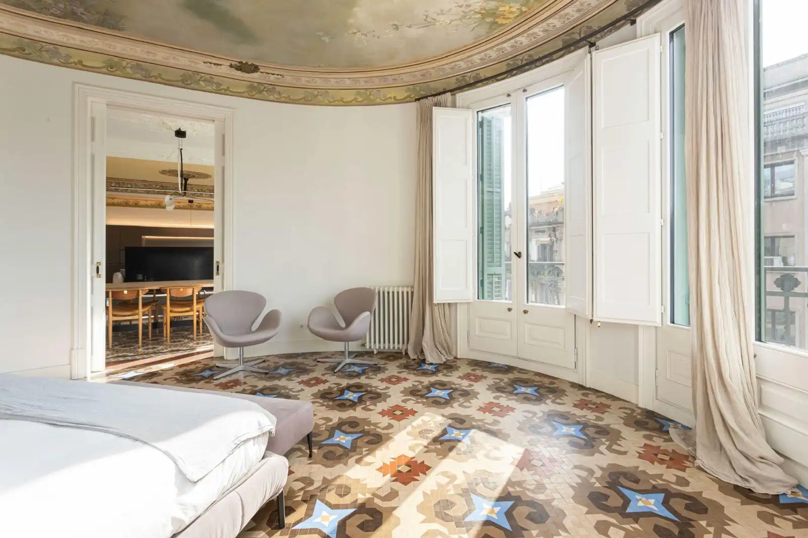 Schlafzimmer von Wohnung zur Miete in Barcelona mit Klimaanlage, Heizung und Terrasse