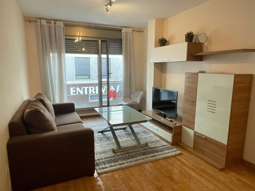 Living room of Flat for rent in Santiago de Compostela   with Heating, Parquet flooring and Storage room