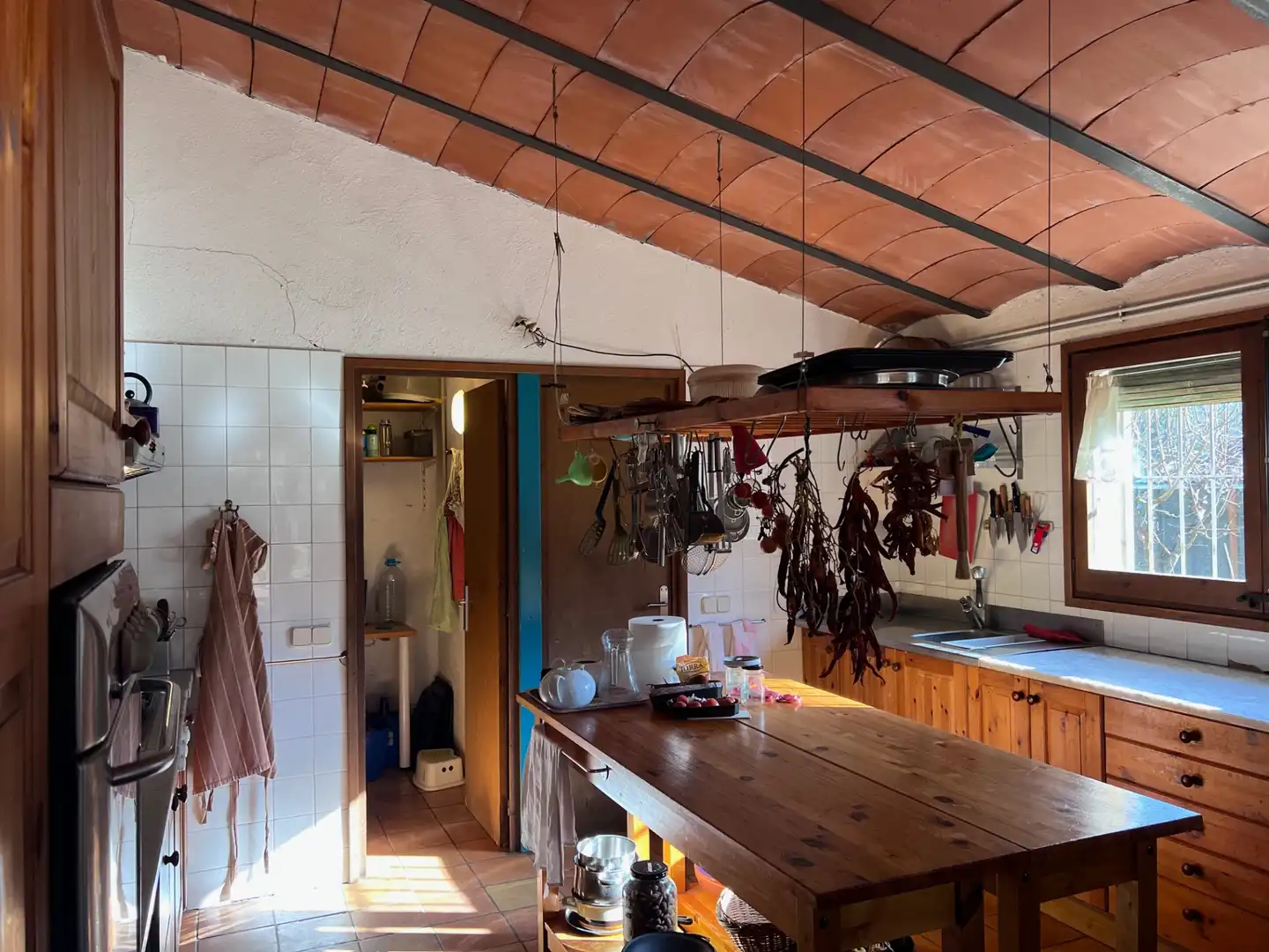 Cuina de Finca rústica en venda en Mieres (Girona) amb Aire condicionat, Jardí privat i Parquet