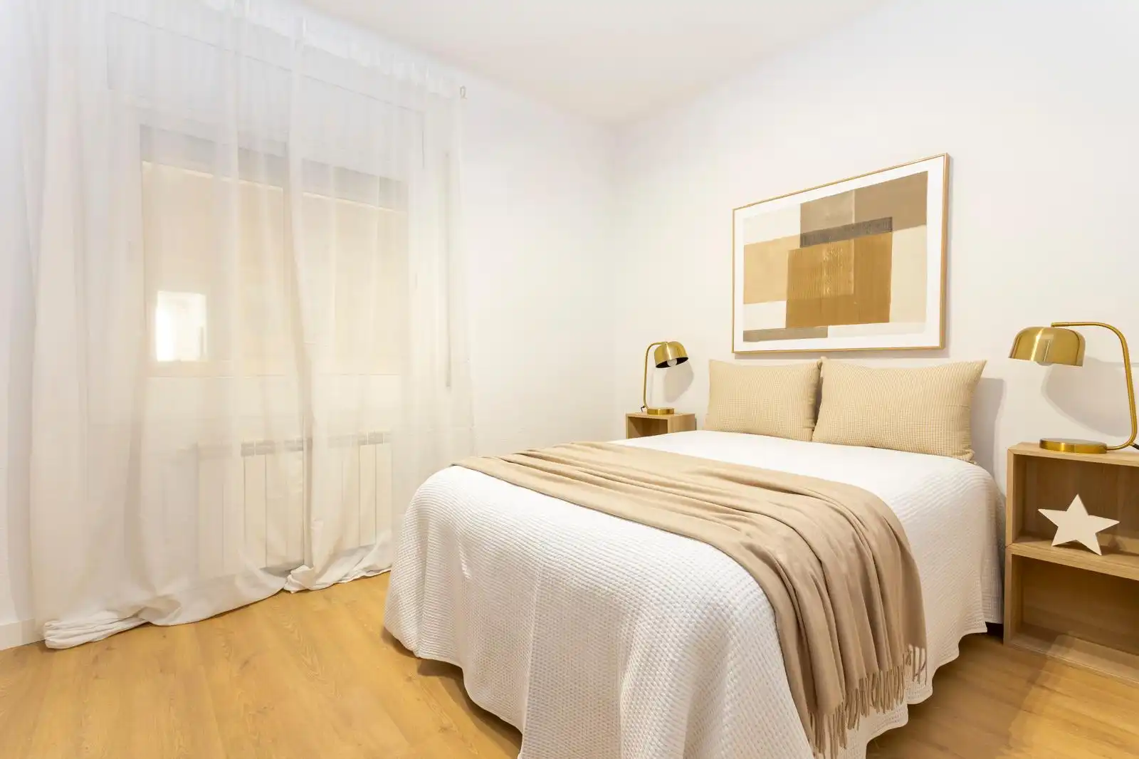 Schlafzimmer von Wohnung zum Verkauf in Terrassa mit Heizung, Parkett und Ofen