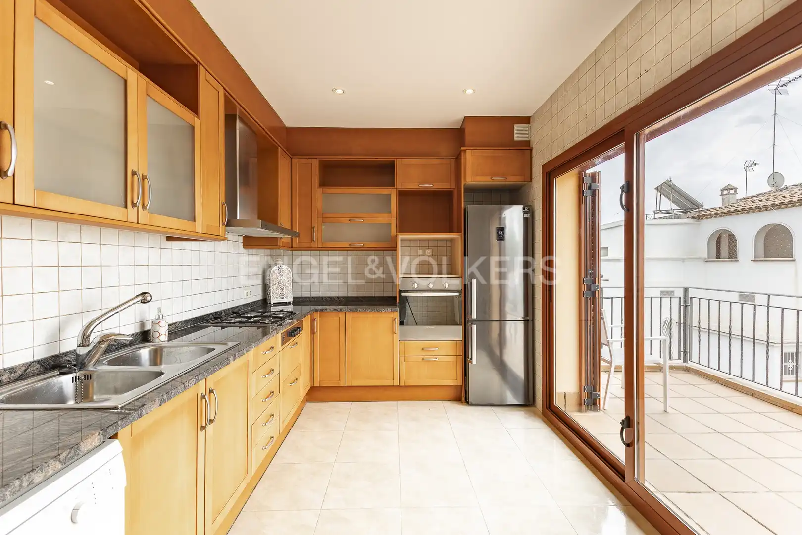 Kitchen of Flat for rent in Caldes d'Estrac  with Air Conditioner, Heating and Terrace
