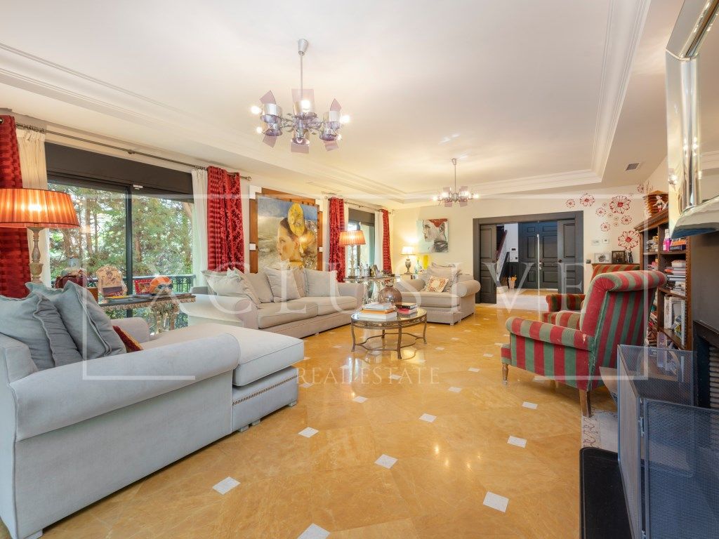 Living room of House or chalet to rent in  Madrid Capital  with Private garden and Swimming Pool