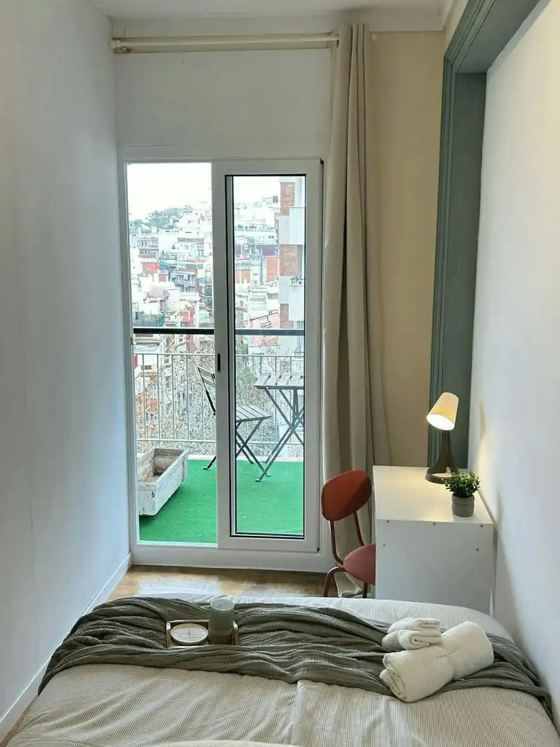 Balcony of Flat for share in Barcelona  with Heating, Furnished and Washing machine