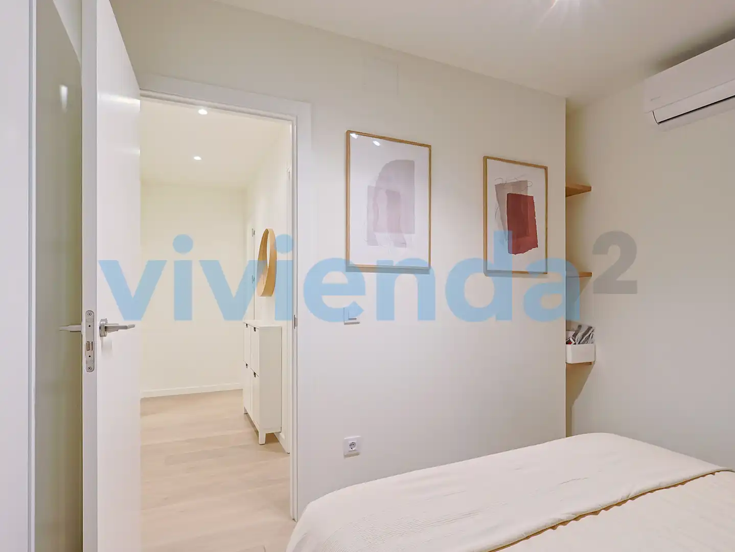 Schlafzimmer von Wohnung zur Miete in Madrid mit Klimaanlage und Balkon