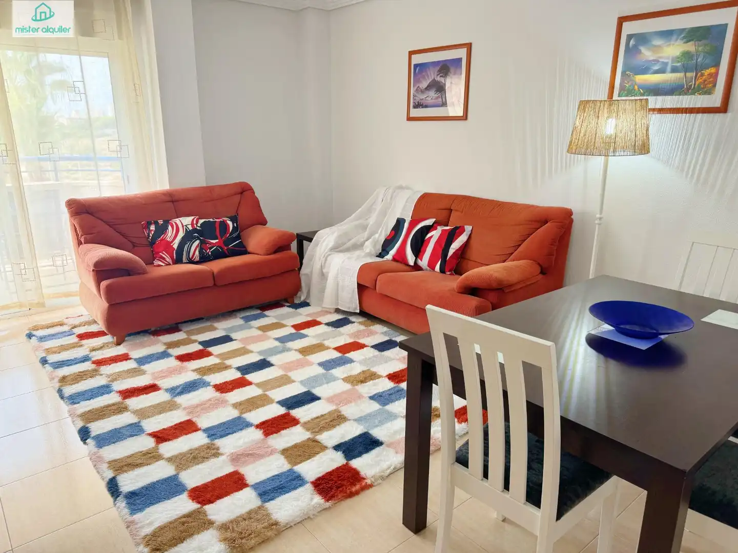 Sala de estar de Apartamento de alquiler en El Campello con Aire acondicionado, Jardín privado y Terraza