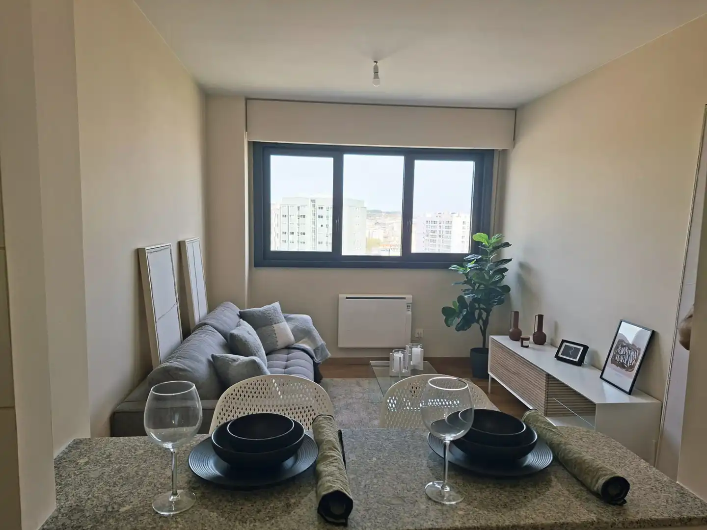 Living room of Flat for sale in A Coruña Capital   with Heating, Parquet flooring and Oven