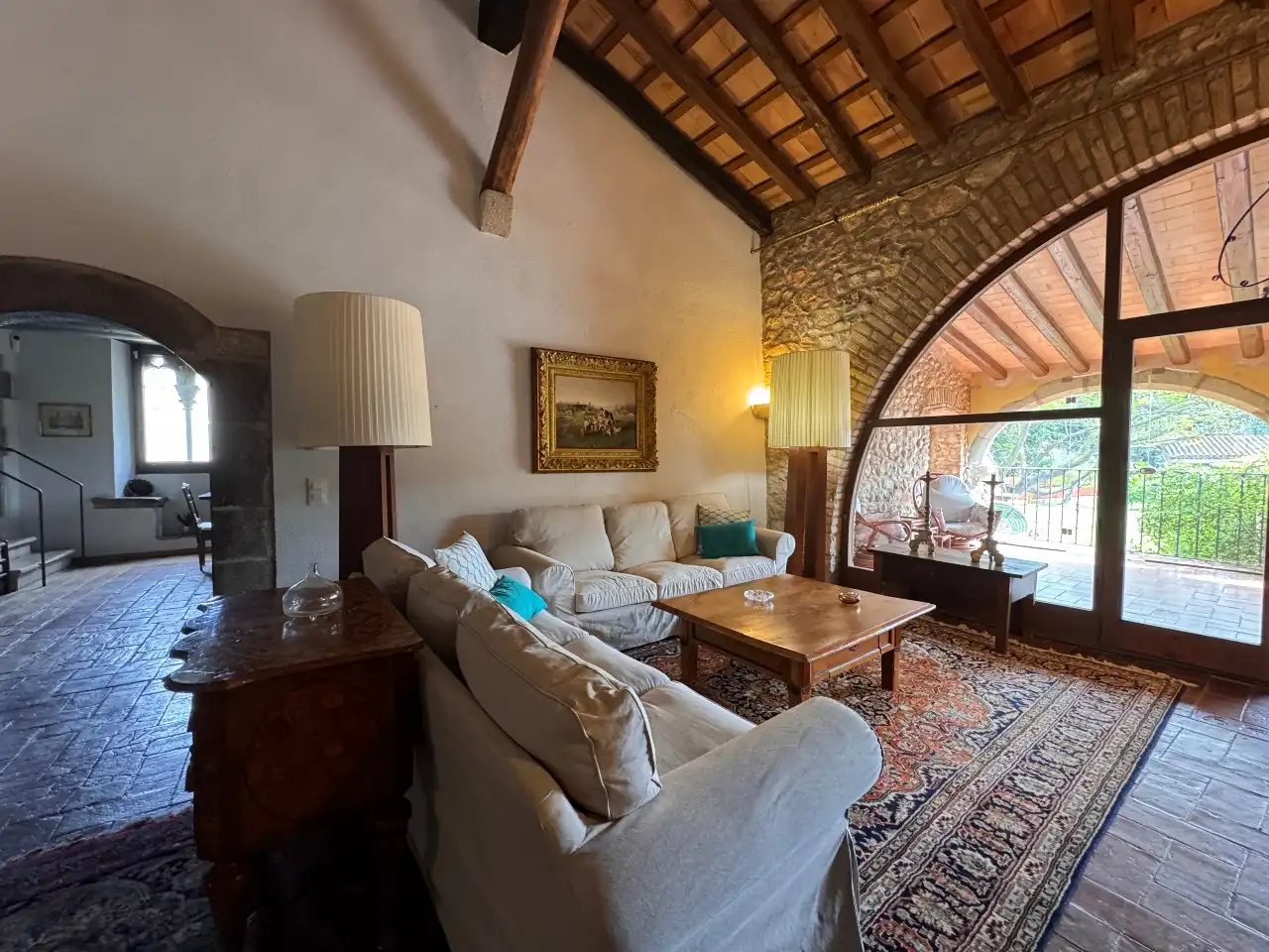 Living room of Country homes for sale in Viladamat  with Private garden, Terrace and Swimming Pool