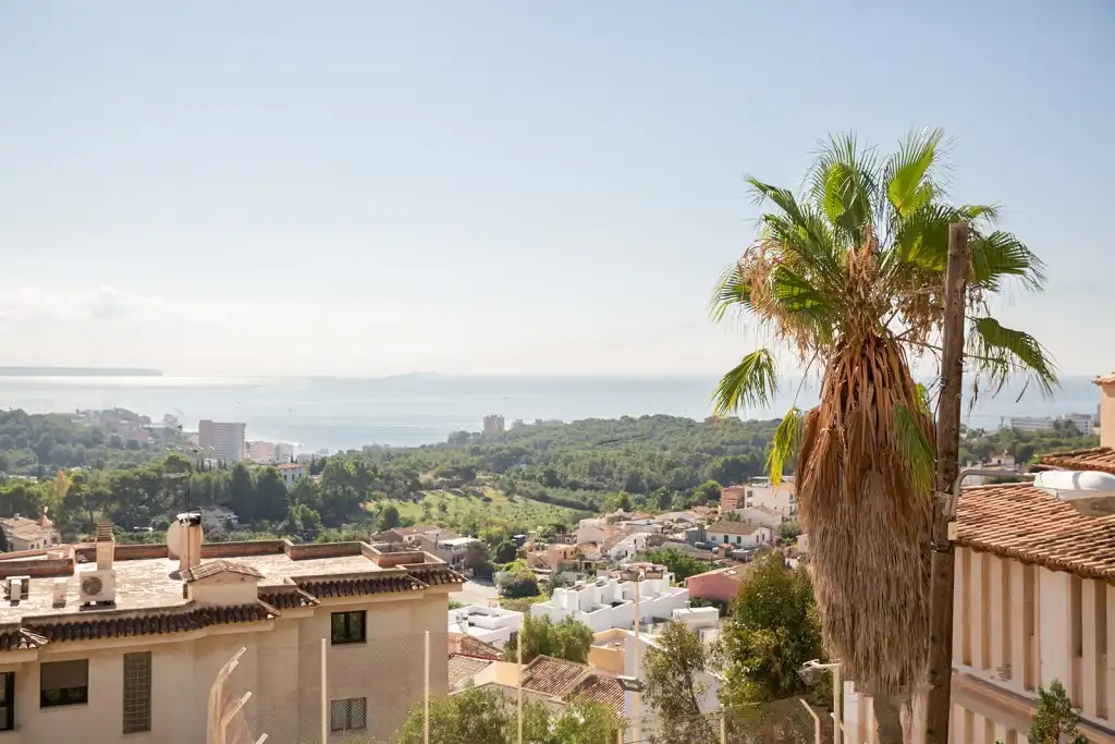 Vista exterior de Casa adosada en venda en  Palma de Mallorca amb Aire condicionat, Jardí privat i Terrassa