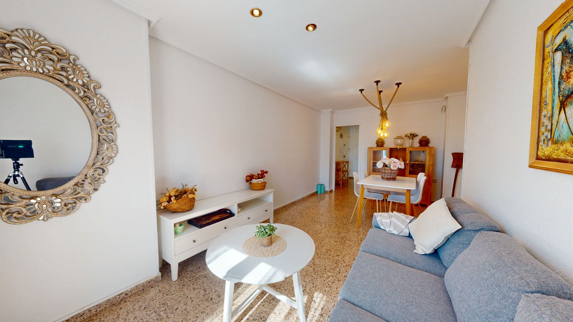 Sala d'estar de Pis en venda en Sax amb Aire condicionat, Moblat i Balcó