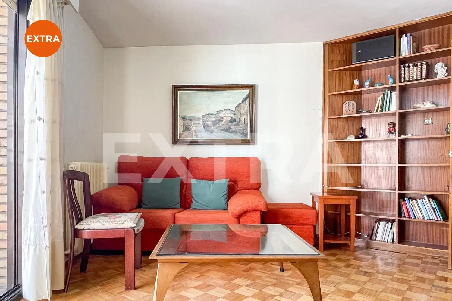 Sala de estar de Piso en venta en Madrid con Calefacción, Parquet y Terraza