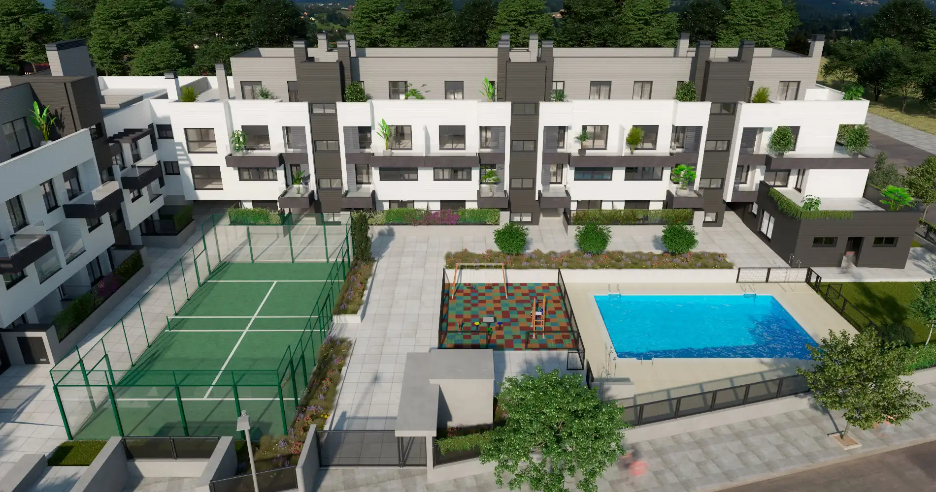 Außenansicht von Wohnung zum Verkauf in Las Rozas de Madrid mit Klimaanlage, Heizung und Terrasse