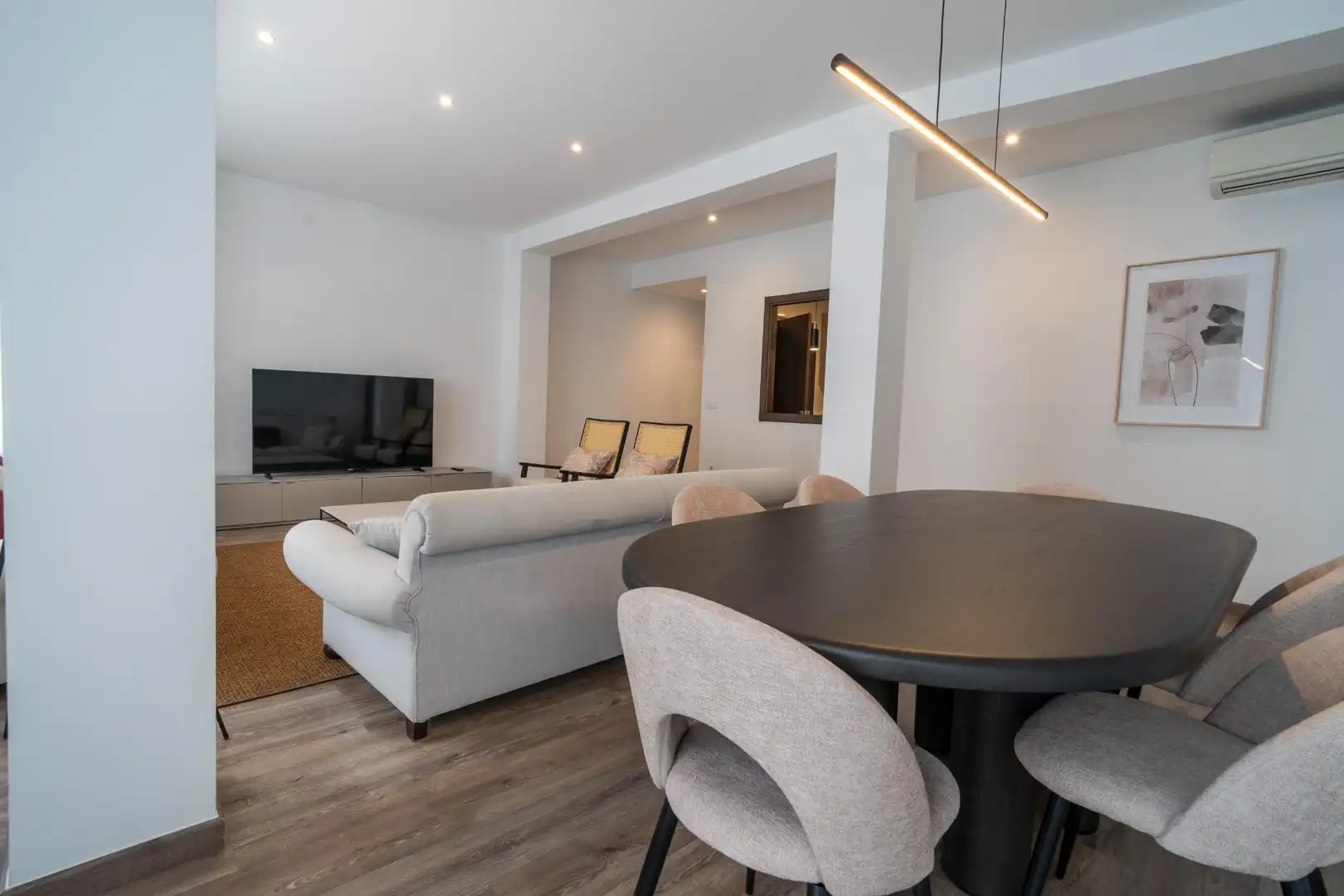 Living room of Flat for rent in Valencia  with Air Conditioner, Heating and Furnished