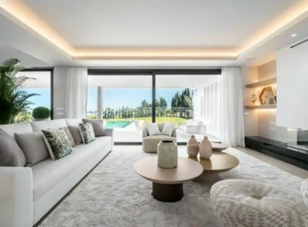 Living room of Houses for sale in Estepona  with Air Conditioner, Private garden and Terrace