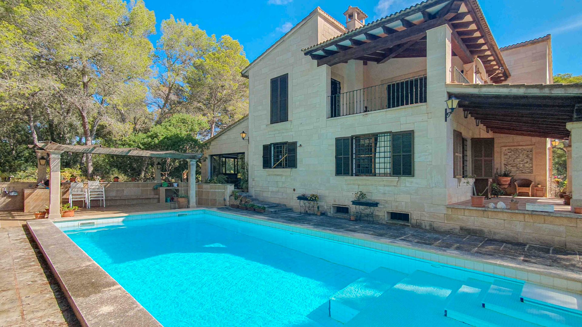 Vista exterior de Finca rústica de lloguer en Ses Salines amb Aire condicionat, Jardí privat i Terrassa