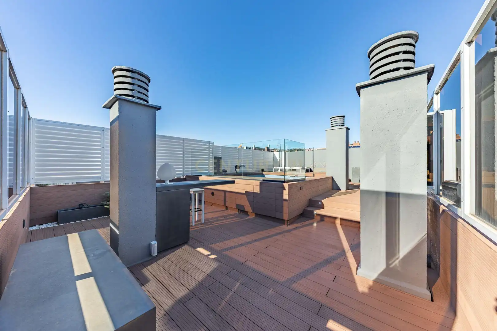 Terrace of Apartments for rent in Barcelona  with Air Conditioner, Swimming Pool and Oven