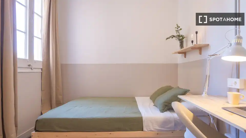 Habitación de Piso para compartir en Barcelona con Aire acondicionado, Calefacción y Amueblado