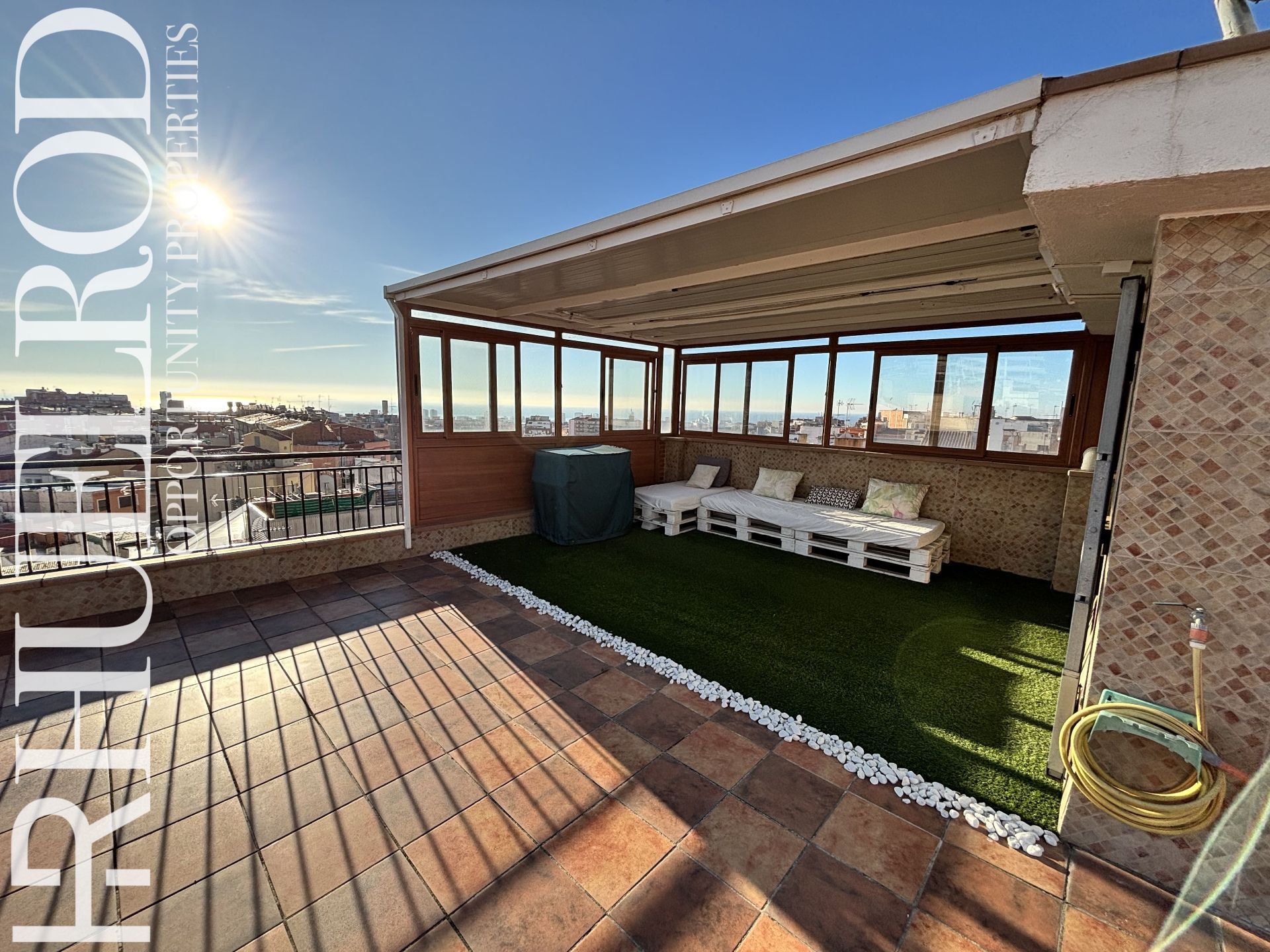 Terrace of Single-family semi-detached for sale in Mataró  with Heating, Terrace and Storage room