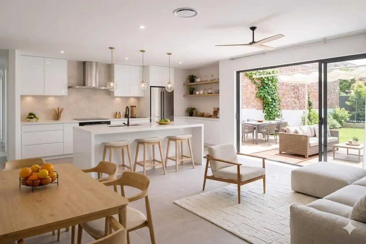 Küche von Einfamilien-Reihenhaus zum Verkauf in Anglès mit Privatgarten und Parkett