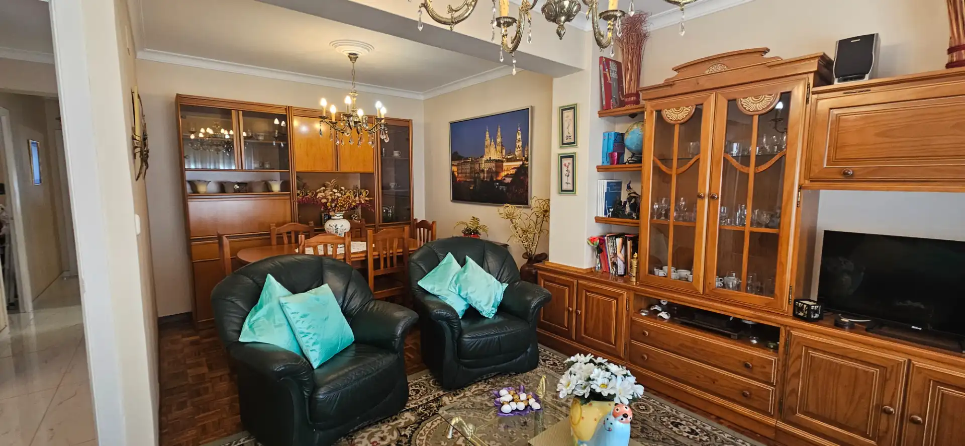 Living room of Flat for rent in Ferrol  with Furnished