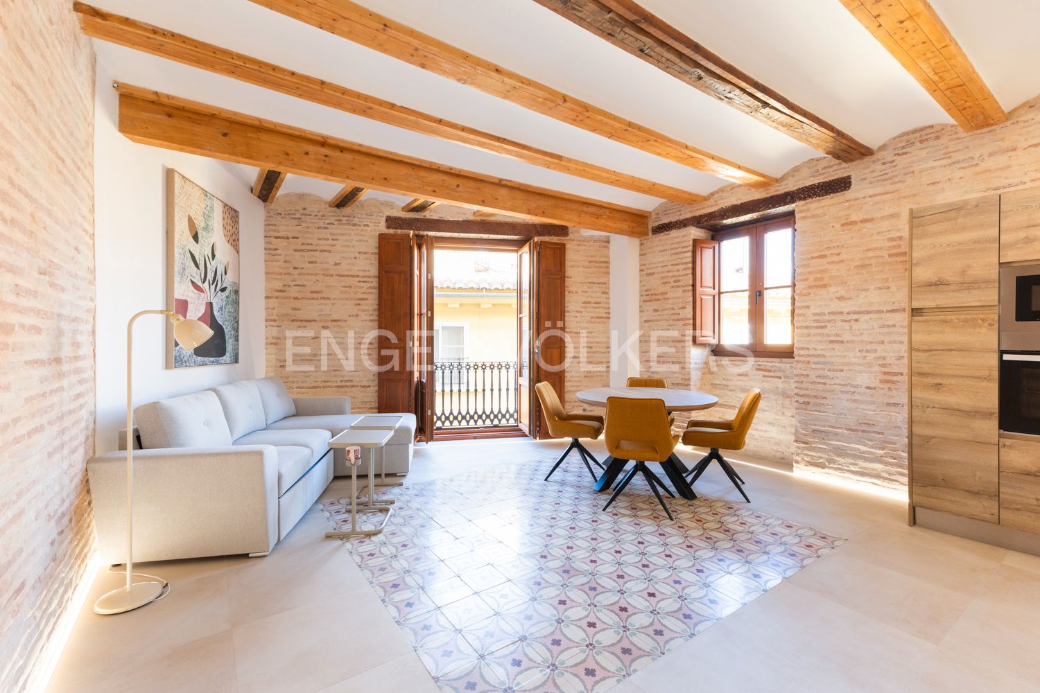 Living room of Apartment to rent in  Valencia Capital  with Air Conditioner, Heating and Furnished
