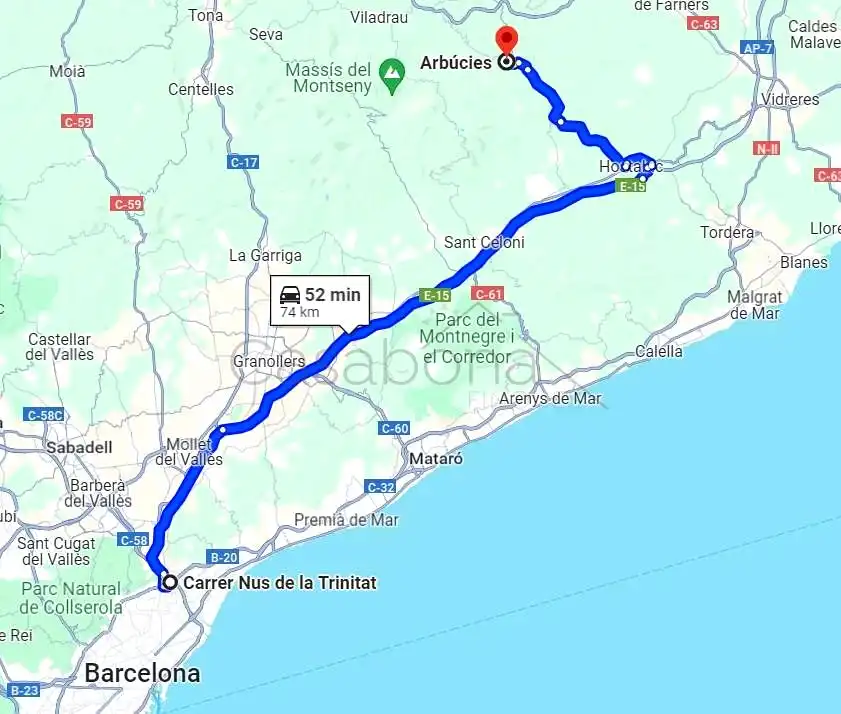 Vista exterior de Finca rústica en venta en Arbúcies con Jardín privado, Terraza y Amueblado