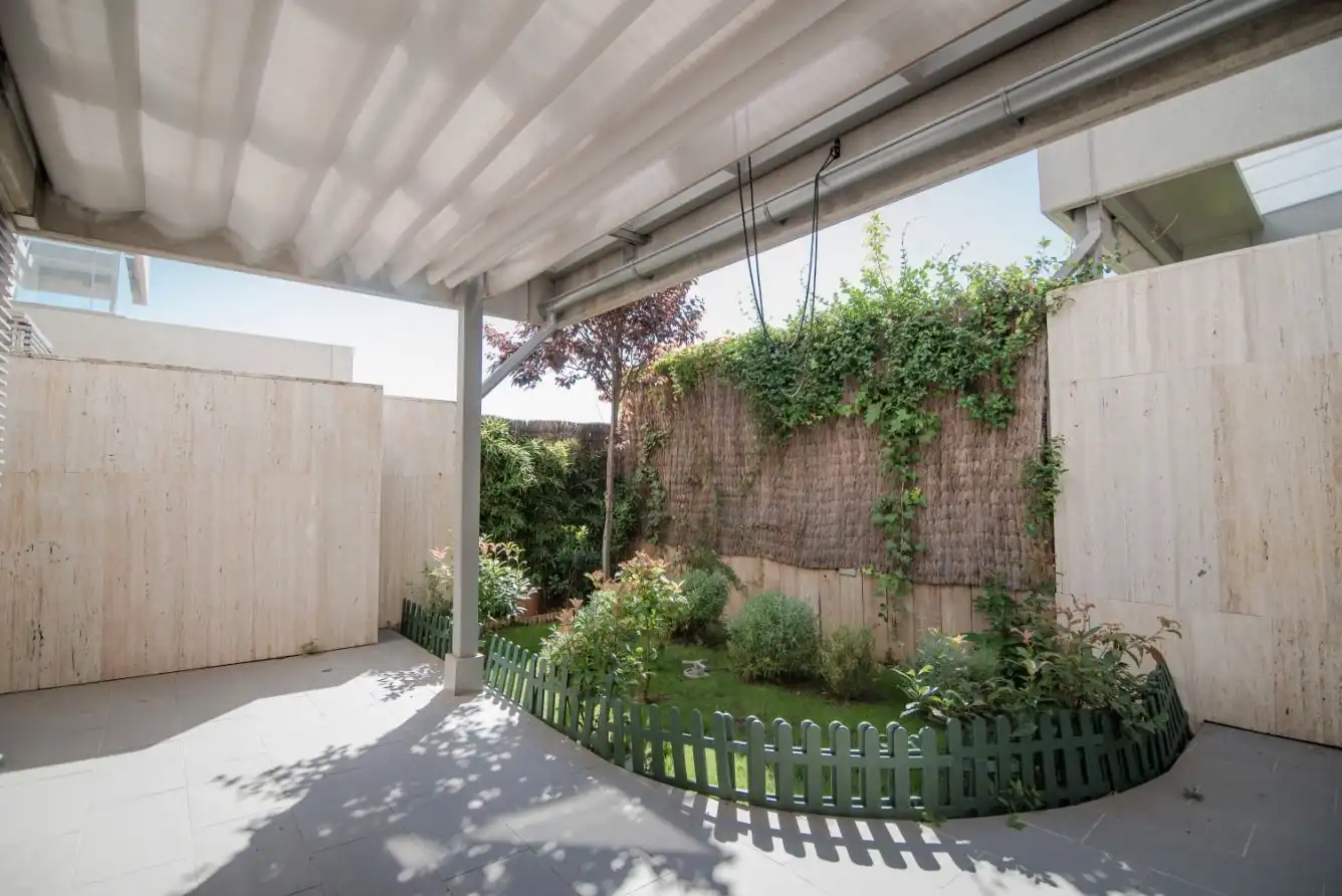 Terrasse von Erdgeschoss zur Miete in Madrid mit Klimaanlage, Heizung und Privatgarten