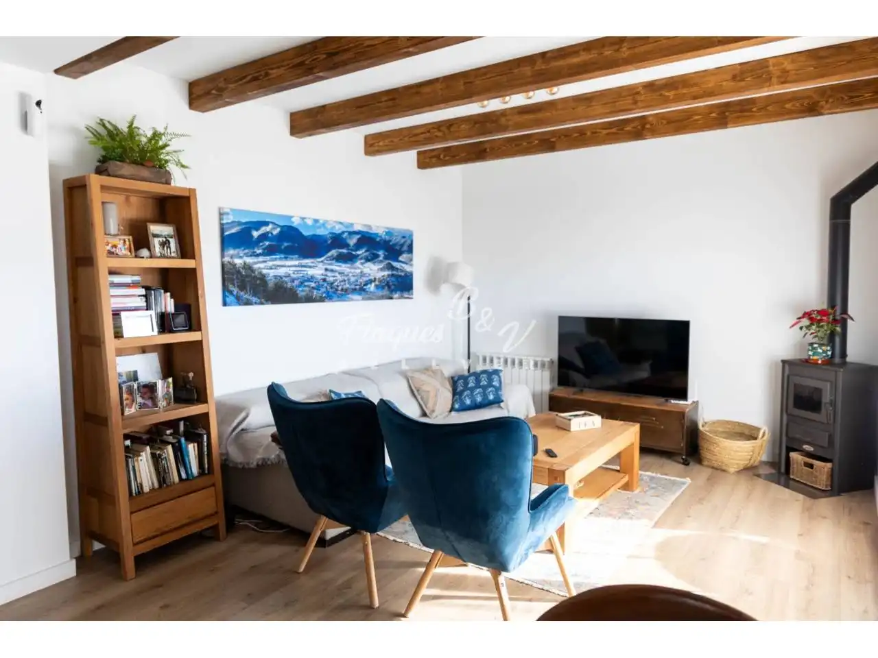 Sala de estar de Apartamento en venta en Bellver de Cerdanya con Aire acondicionado, Calefacción y Parquet