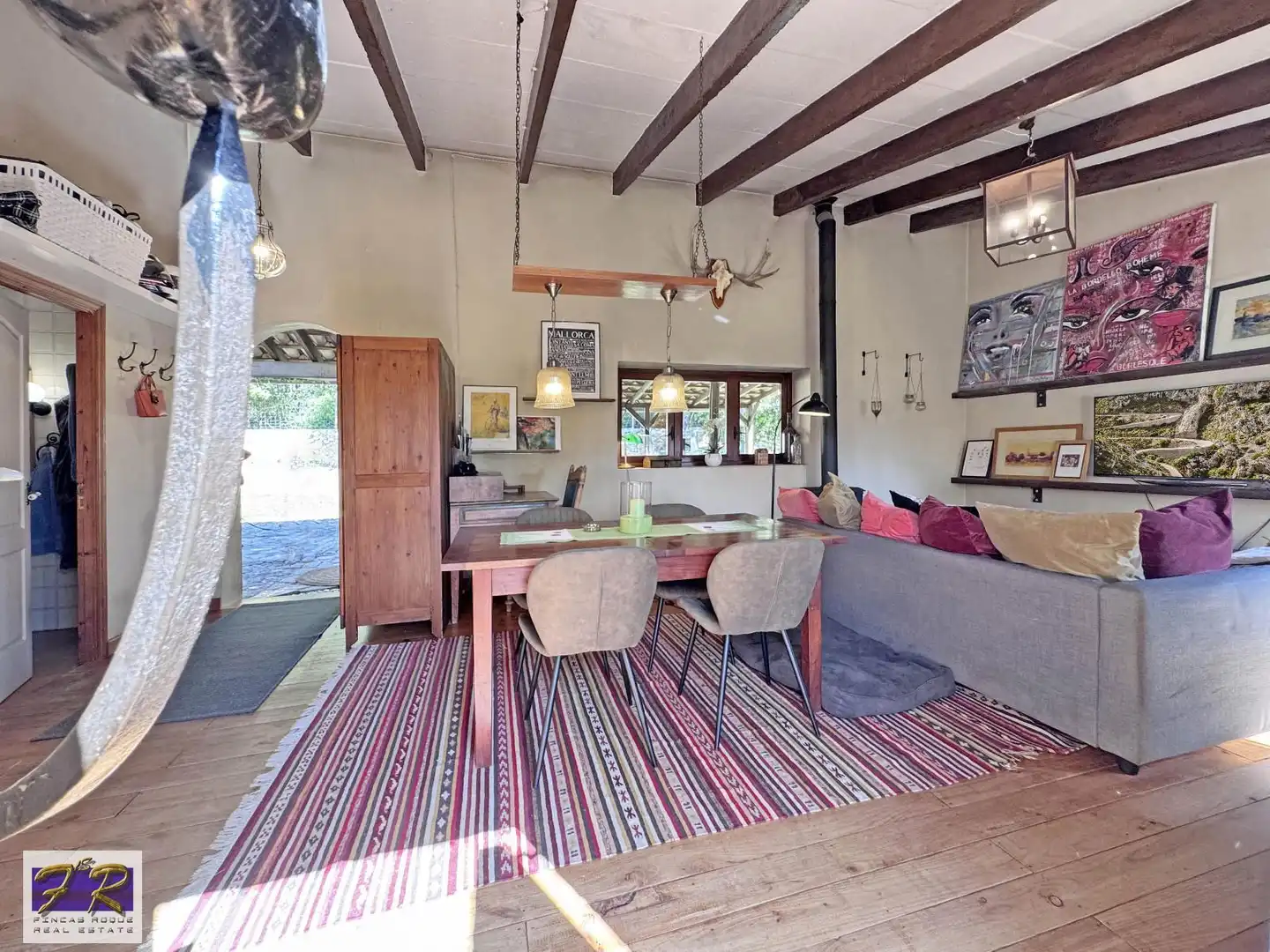 Sala de estar de Finca rústica en venta en Búger con Aire acondicionado, Terraza y Trastero