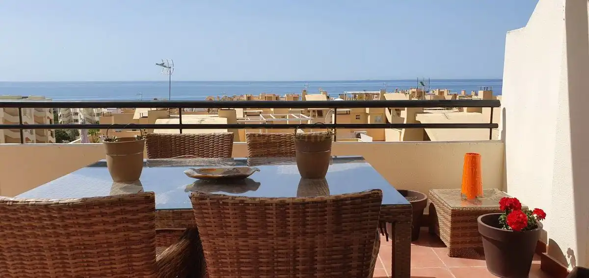 Terrasse von Dachboden zur Miete in Mijas mit Klimaanlage, Heizung und Terrasse
