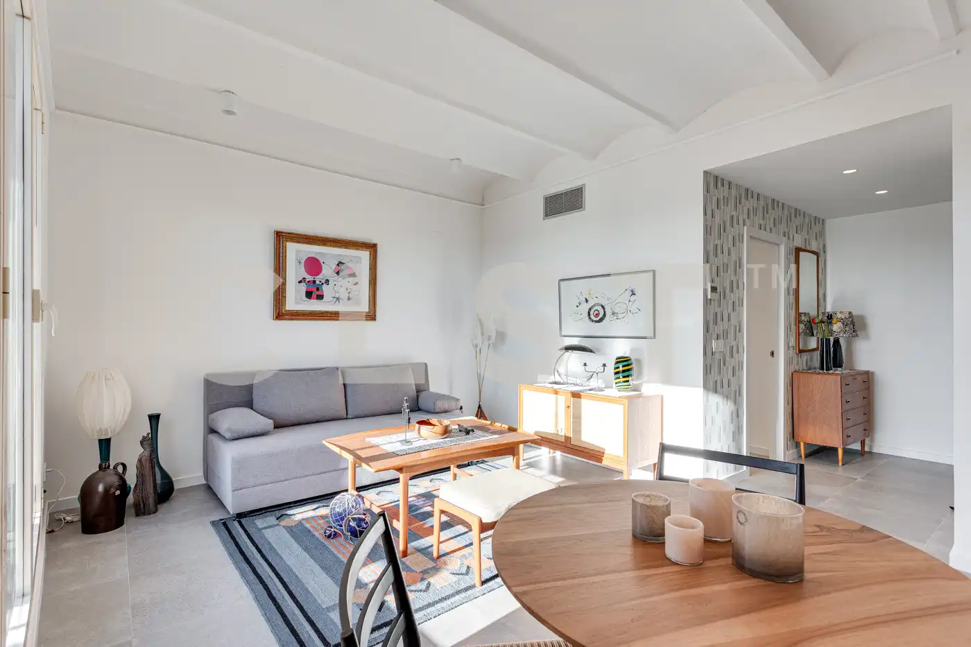 Wohnzimmer von Dachboden zur Miete in Barcelona mit Klimaanlage, Heizung und Terrasse