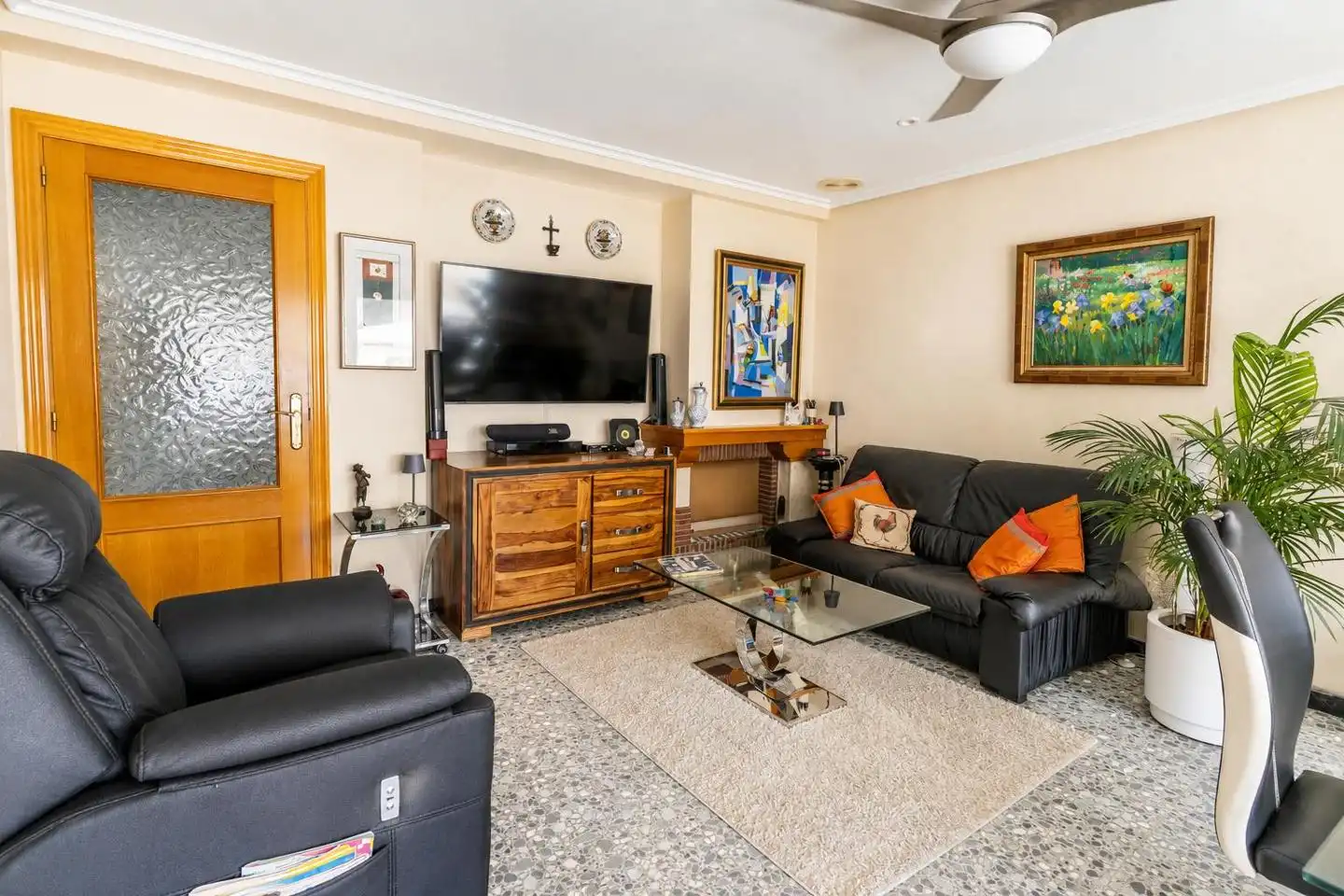 Living room of Flat for sale in Santa Pola  with Air Conditioner, Terrace and Furnished