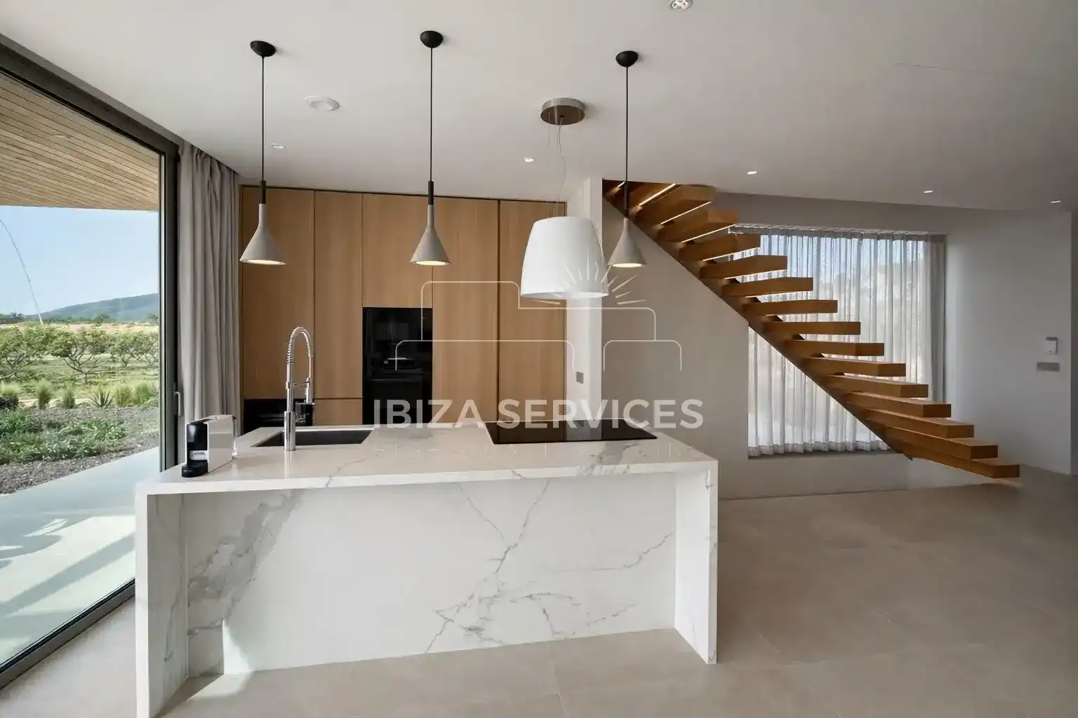 Kitchen of Houses for rent in Santa Eulària des Riu  with Air Conditioner, Private garden and Swimming Pool