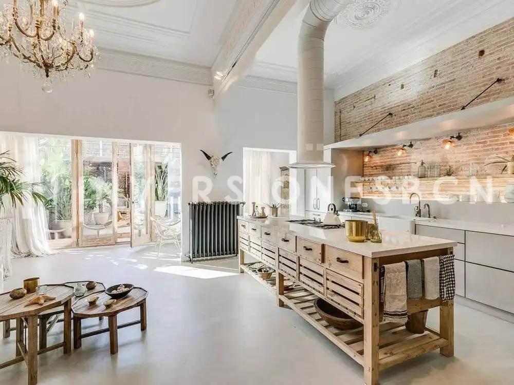 Cocina de Piso de alquiler en Barcelona con Aire acondicionado, Calefacción y Terraza