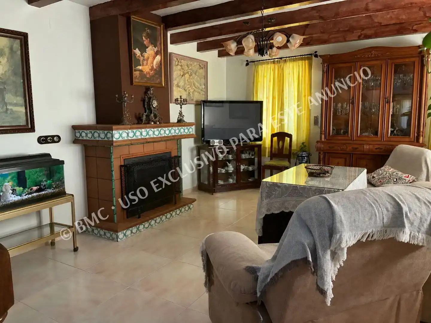 Wohnzimmer von Country house zum Verkauf in Colmenar mit Schwimmbad und Balkon
