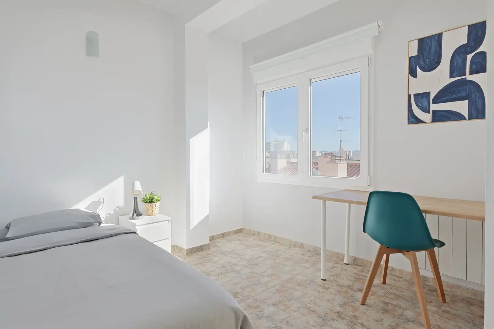 Habitación de Piso de alquiler en Sabadell con Aire acondicionado, Calefacción y Amueblado