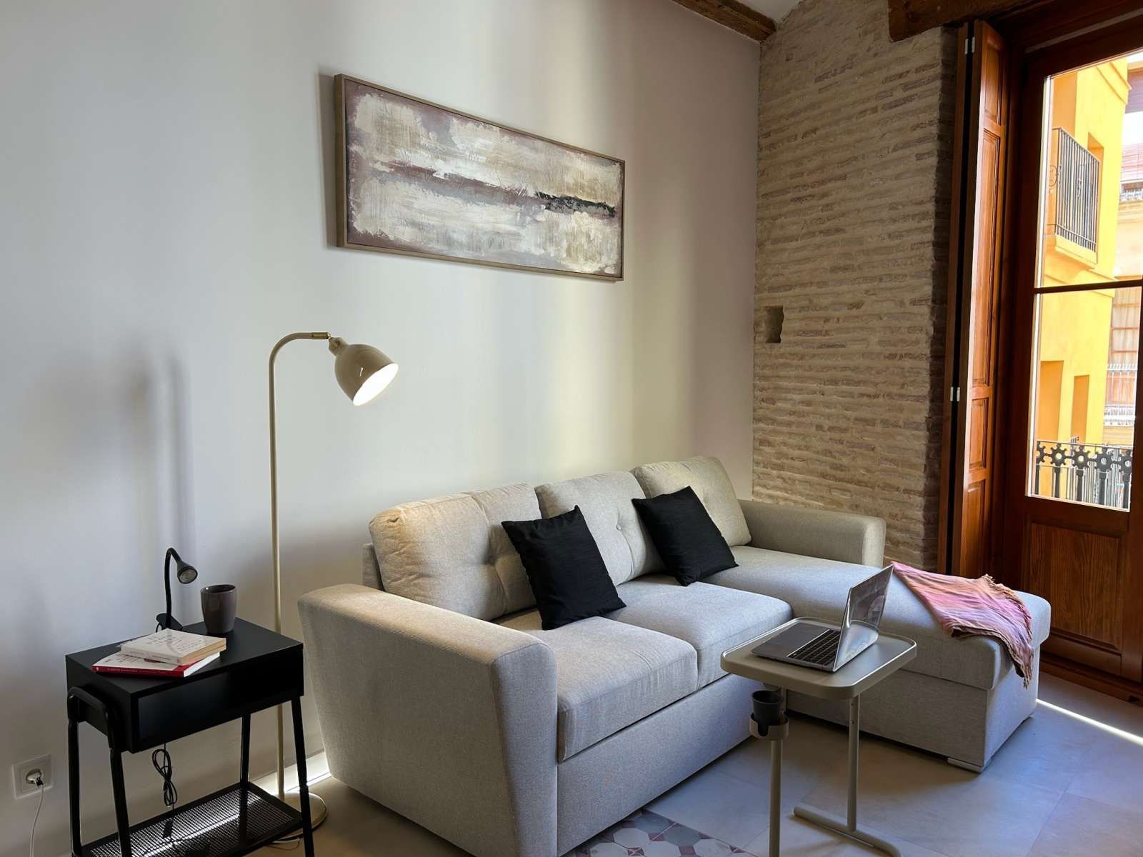 Sala d'estar de Apartament per a compartir en  Valencia Capital amb Aire condicionat, Calefacció i Terrassa