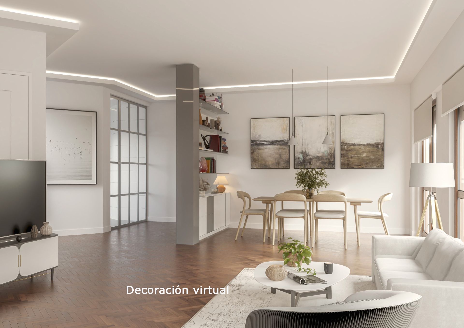 Living room of Flat for sale in  Zaragoza Capital  with Heating, Parquet flooring and Terrace