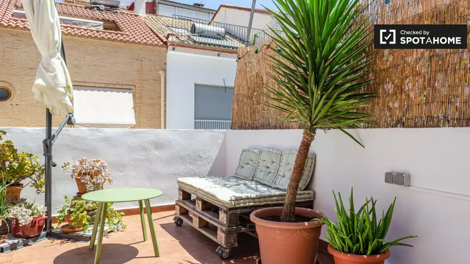 Terraza de Piso de alquiler en Valencia con Aire acondicionado, Calefacción y Amueblado