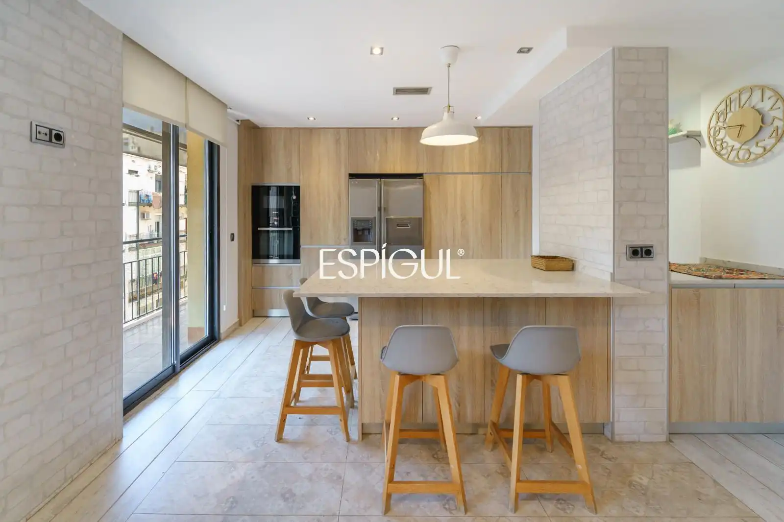 Cocina de Piso de alquiler en Barcelona con Aire acondicionado, Calefacción y Terraza