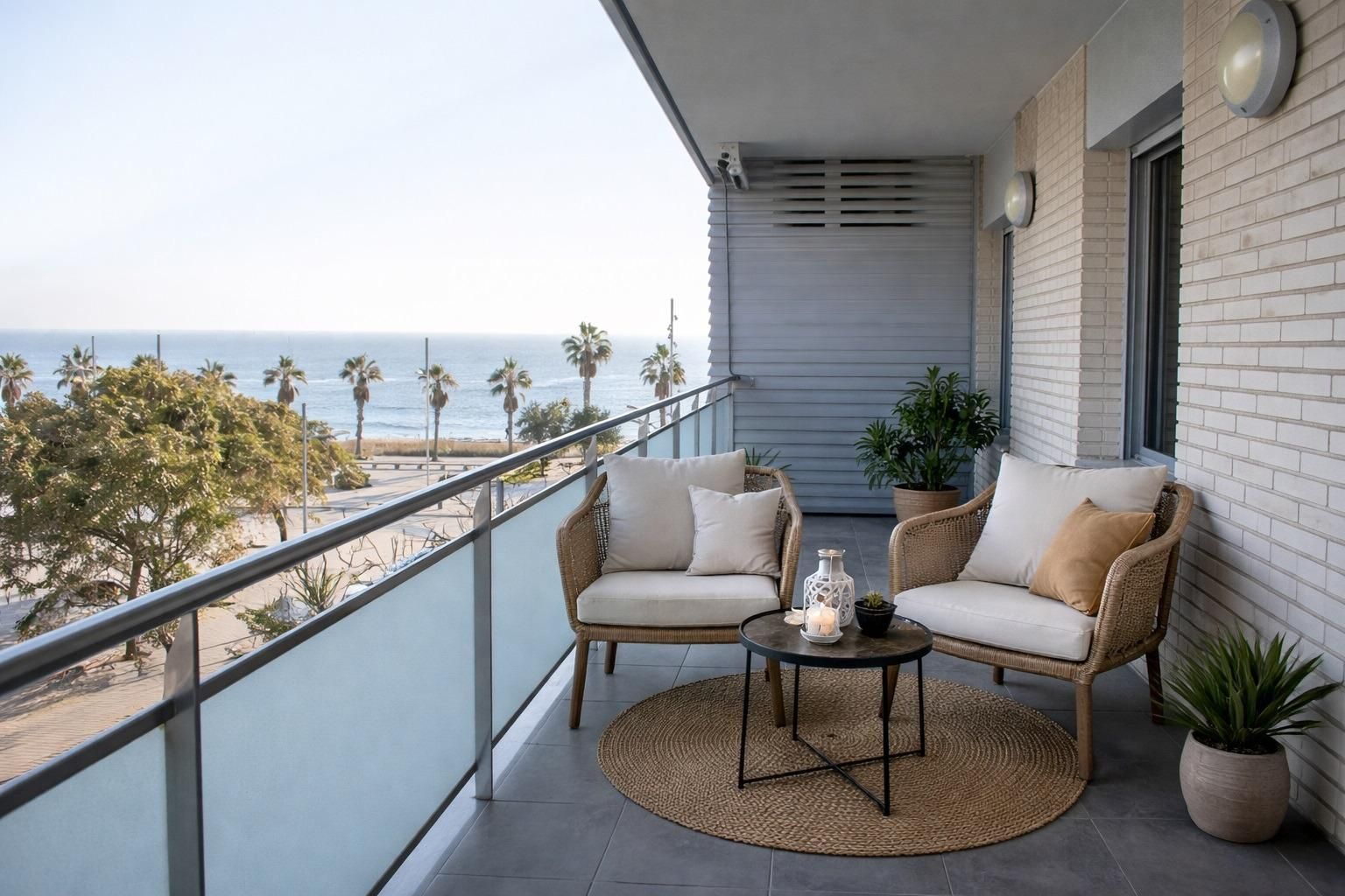 Terrace of Flat for sale in Badalona  with Air Conditioner, Heating and Parquet flooring