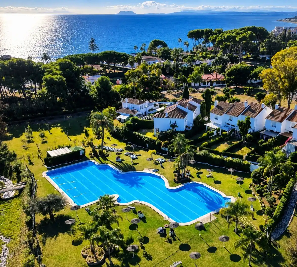 Swimming pool of Detached homes for sale in Estepona  with Air Conditioner
