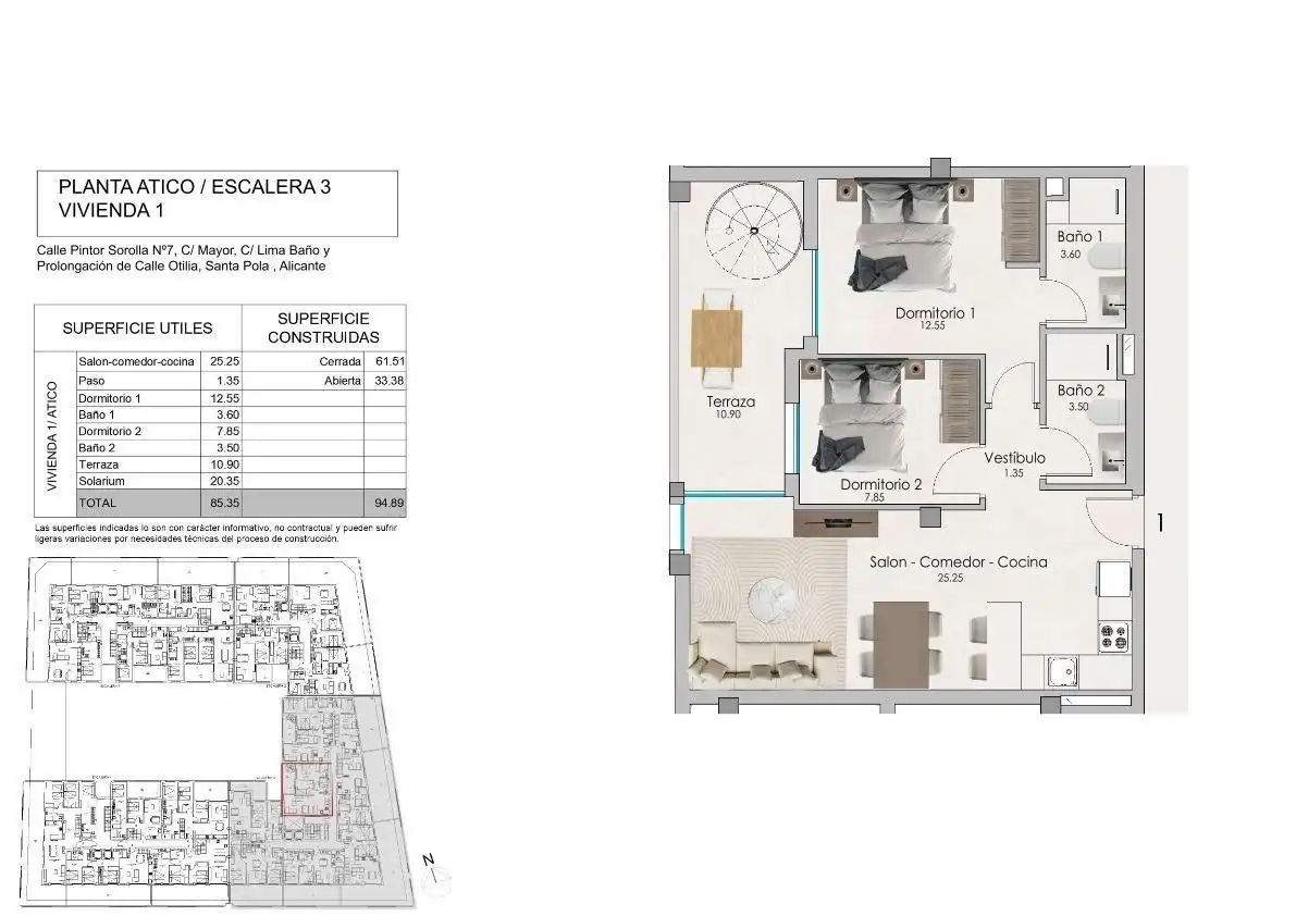 Penthouse with terrace for sale in Calle Calle Otilia, imagen 8